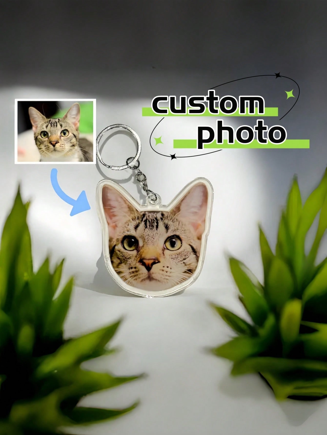 Custom Pet Acrylic Portrait Keychain